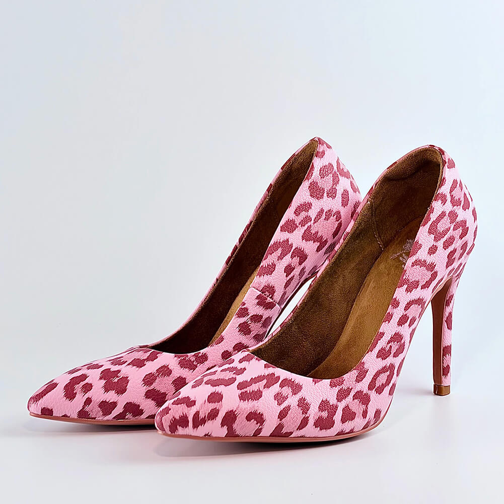 Pink Leopard Print Pumps
