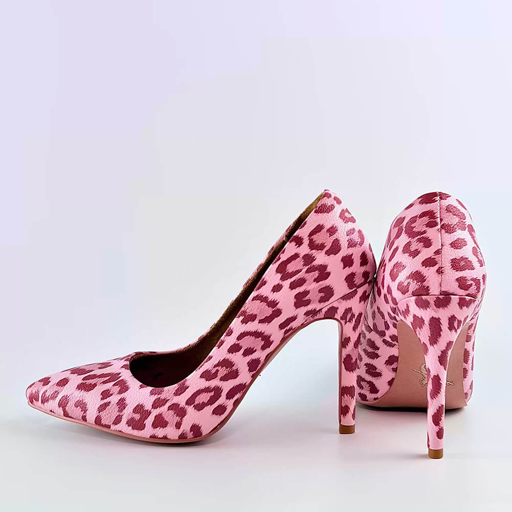 Pink Leopard Print Pumps