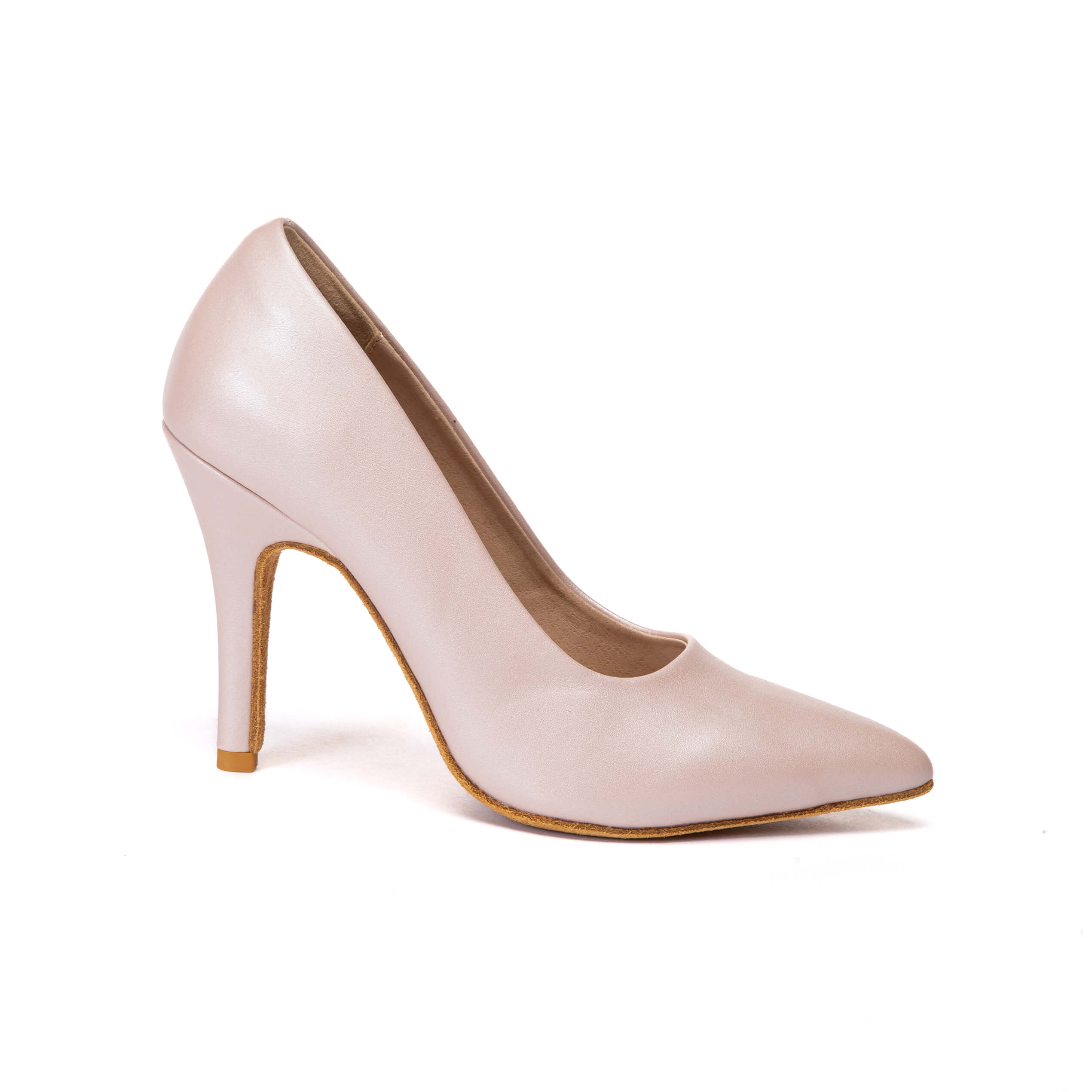 Décolleté in pelle opaca rosa