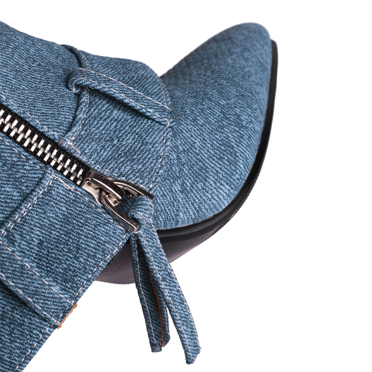 Stivali da danza hip hop con punta in denim e squalo