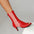 Red Leather Side Stripe Dance Ankle Boots