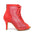Red Mesh Lace Up High Heel  Dance Boots