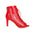 Red Patent Mesh Lace-Up Ankle Boots
