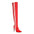 Red Pointed Leather Over-the-Knee Boots