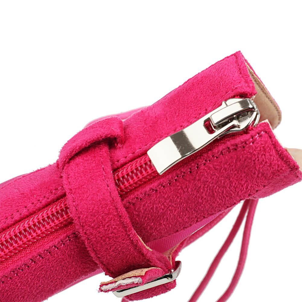 Stivaletti in rete rosa con punta aperta