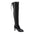 Shiny Black Open-Toe Over-The-Knee Boots