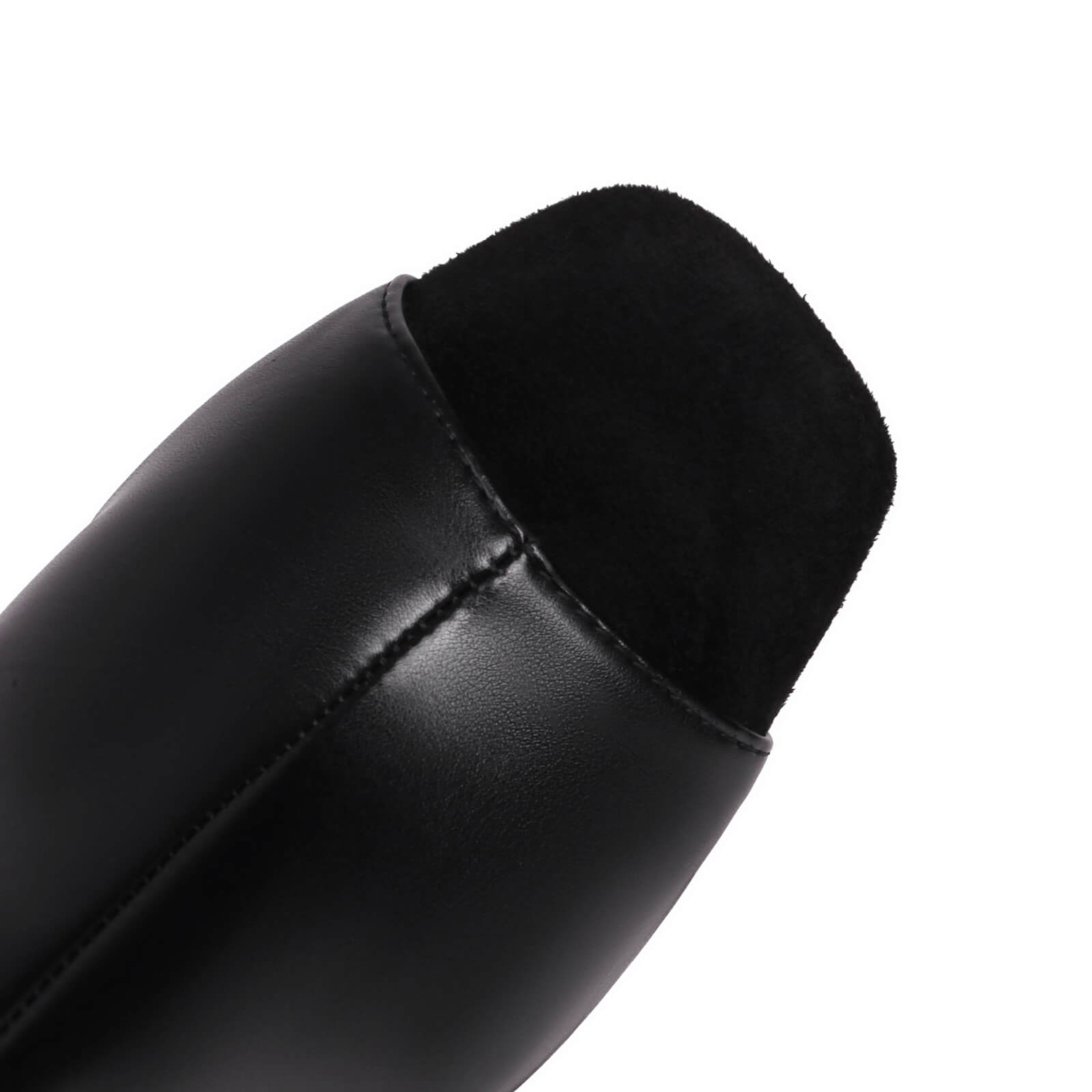 Stivali sopra il ginocchio neri lucidi con punta aperta