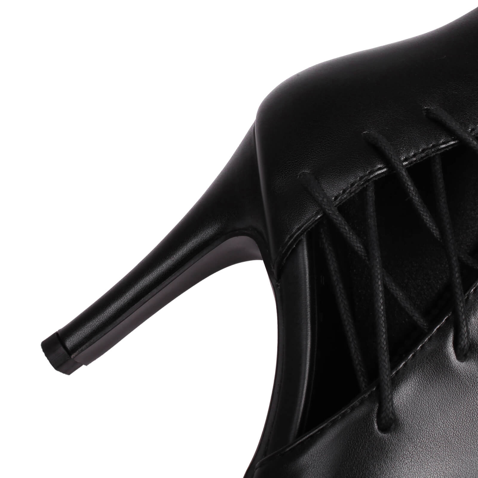 Stivali sopra il ginocchio neri lucidi con punta aperta