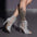 Silver Glitter Openwork High-Heeled Dance Shoes