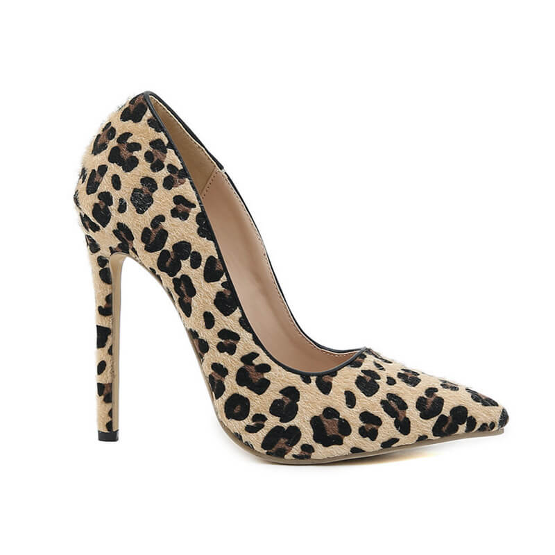 Décolleté in pelle scamosciata leopardata