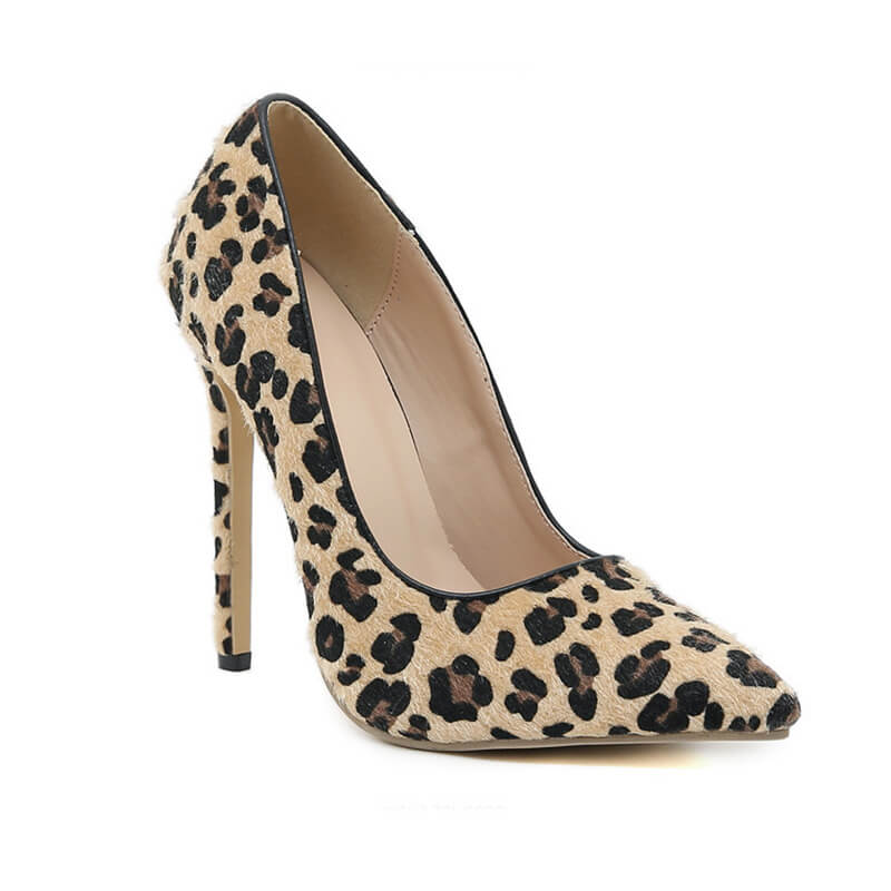 Décolleté in pelle scamosciata leopardata