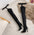 Suede Pointed Toe One-Piece Over-The-Knee Boots