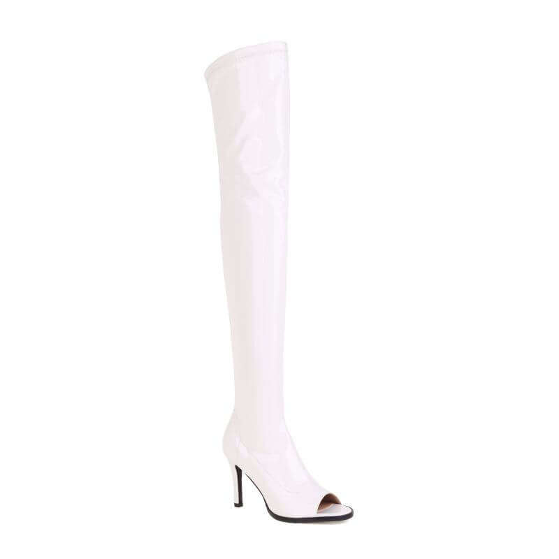 Bottes à bout ouvert blanches pour femmes