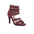 Wine Red Suede Openwork Dance Boots