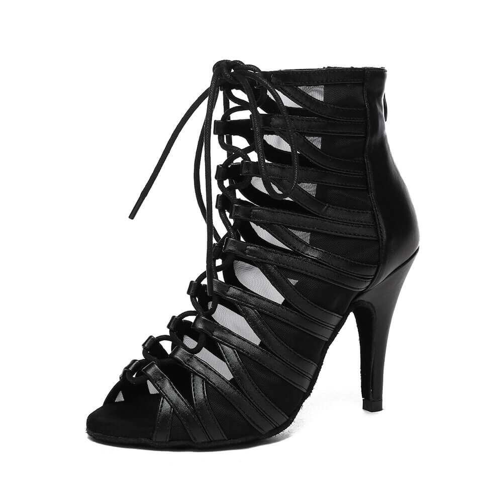 Bottines latines à bout ouvert pour femmes