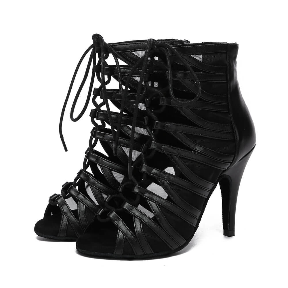 Bottines latines à bout ouvert pour femmes