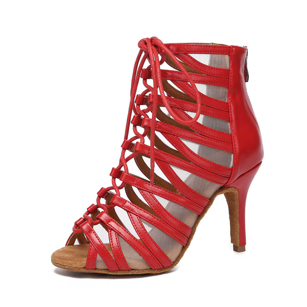 Bottines latines à bout ouvert pour femmes