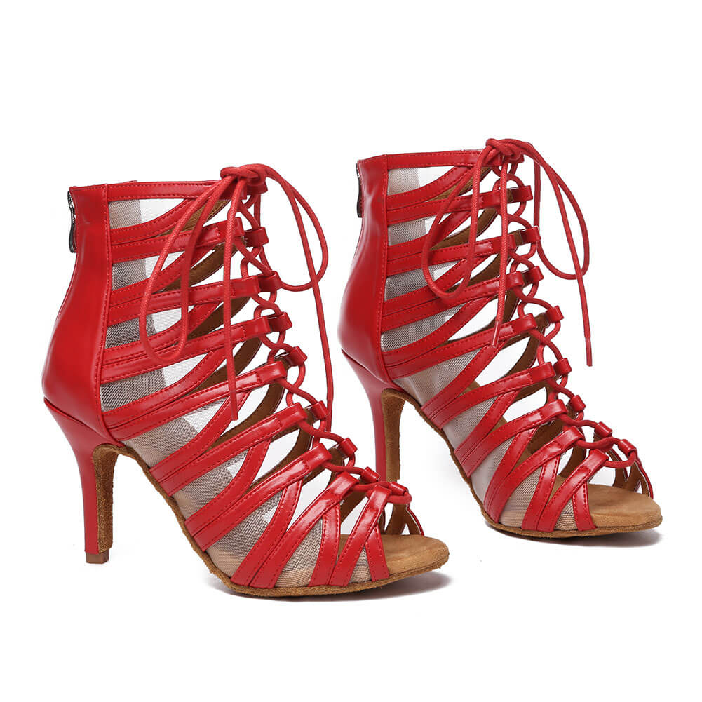 Bottines latines à bout ouvert pour femmes