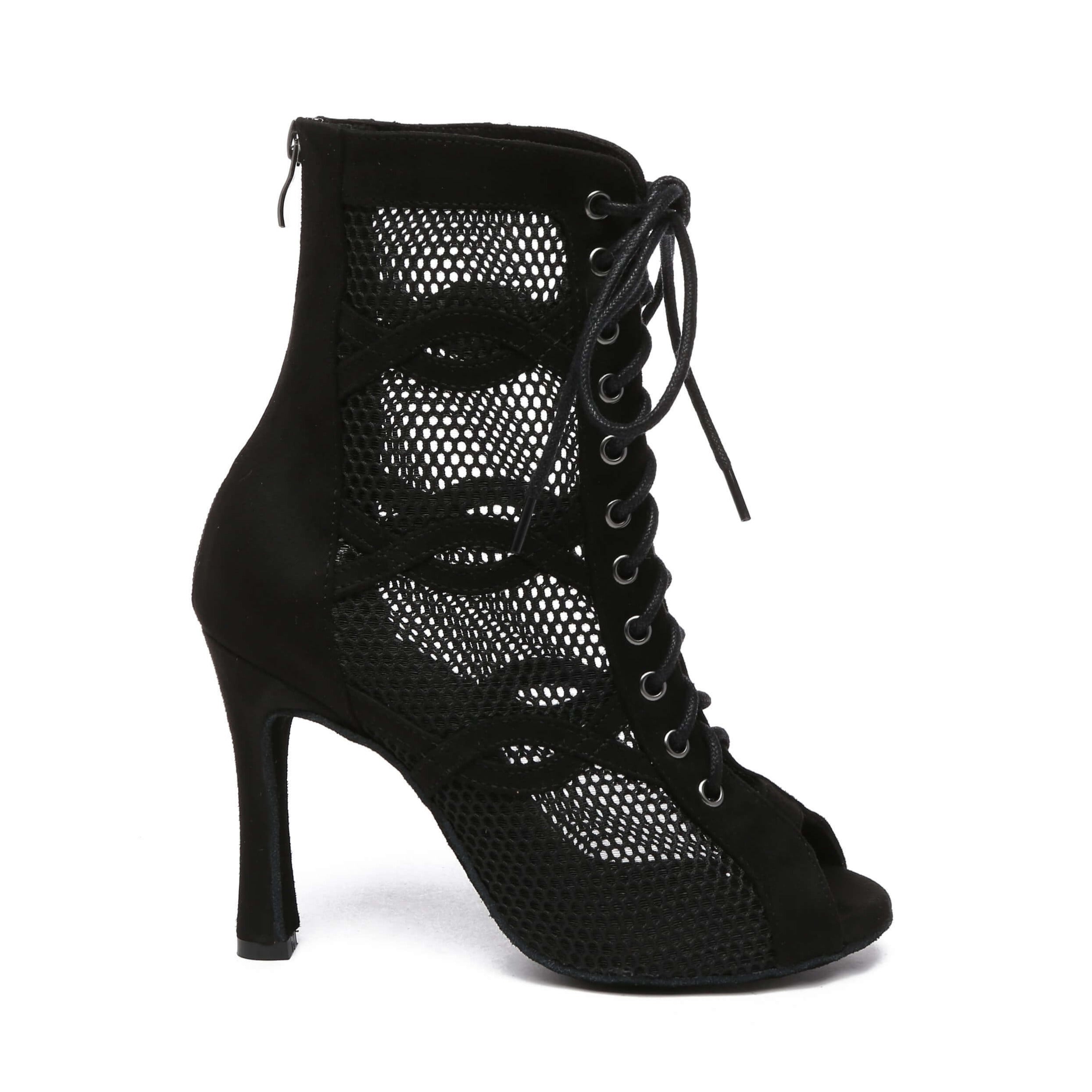 Stivaletti da ballo con punta aperta da donna