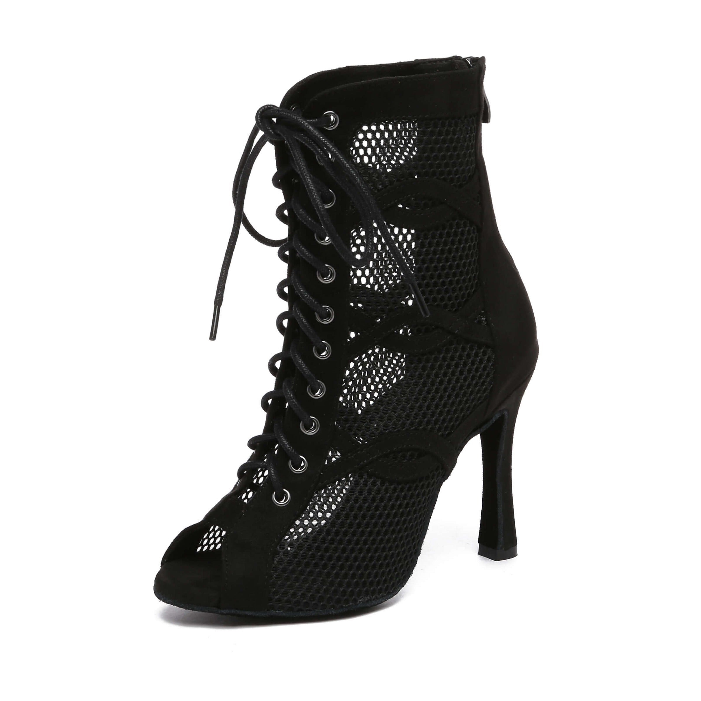 Stivaletti da ballo con punta aperta da donna