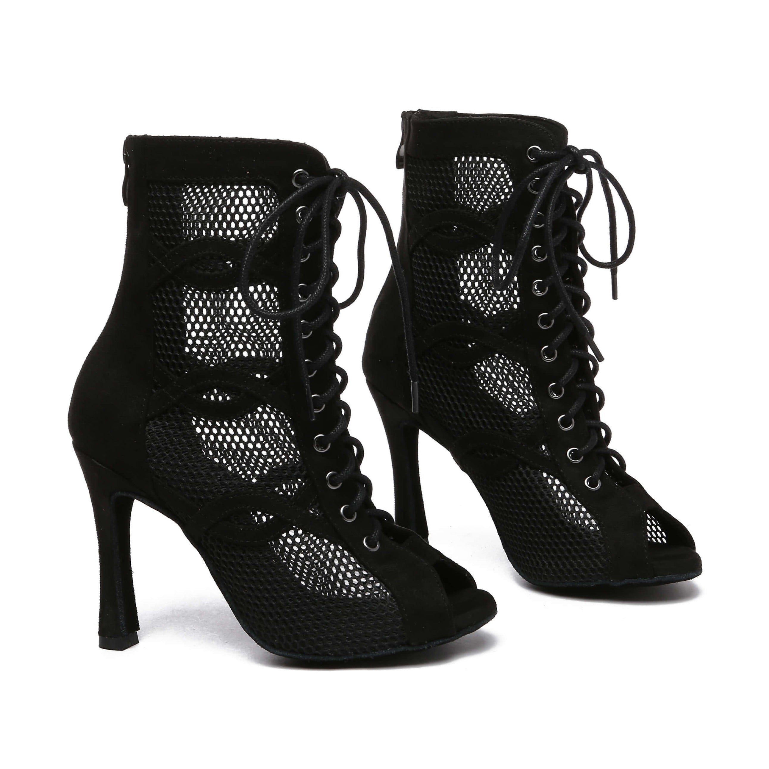 Stivaletti da ballo con punta aperta da donna