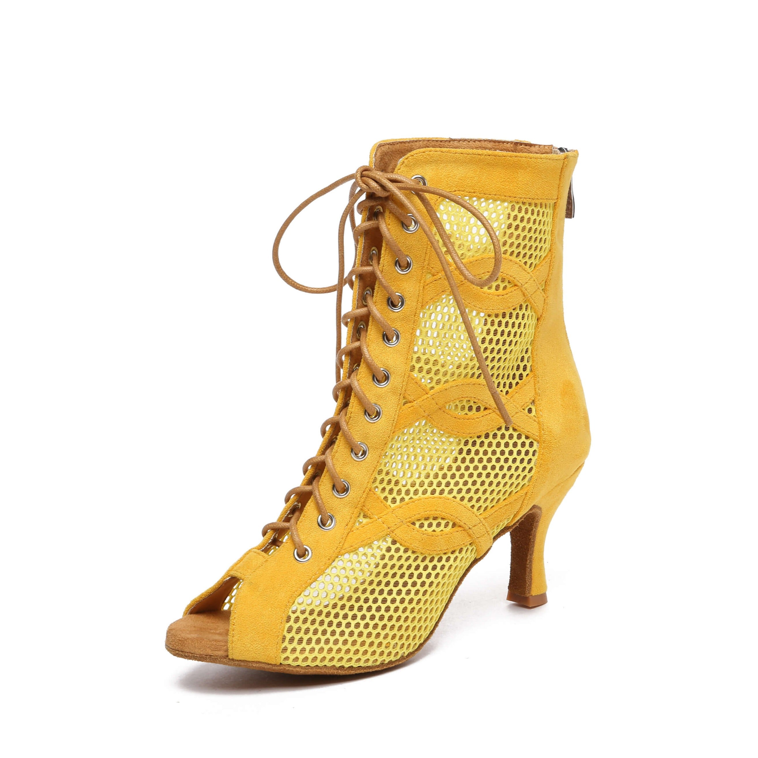 Stivaletti da ballo con punta aperta da donna