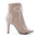 Women Peep Toe Suede Heeled Boots Apricot