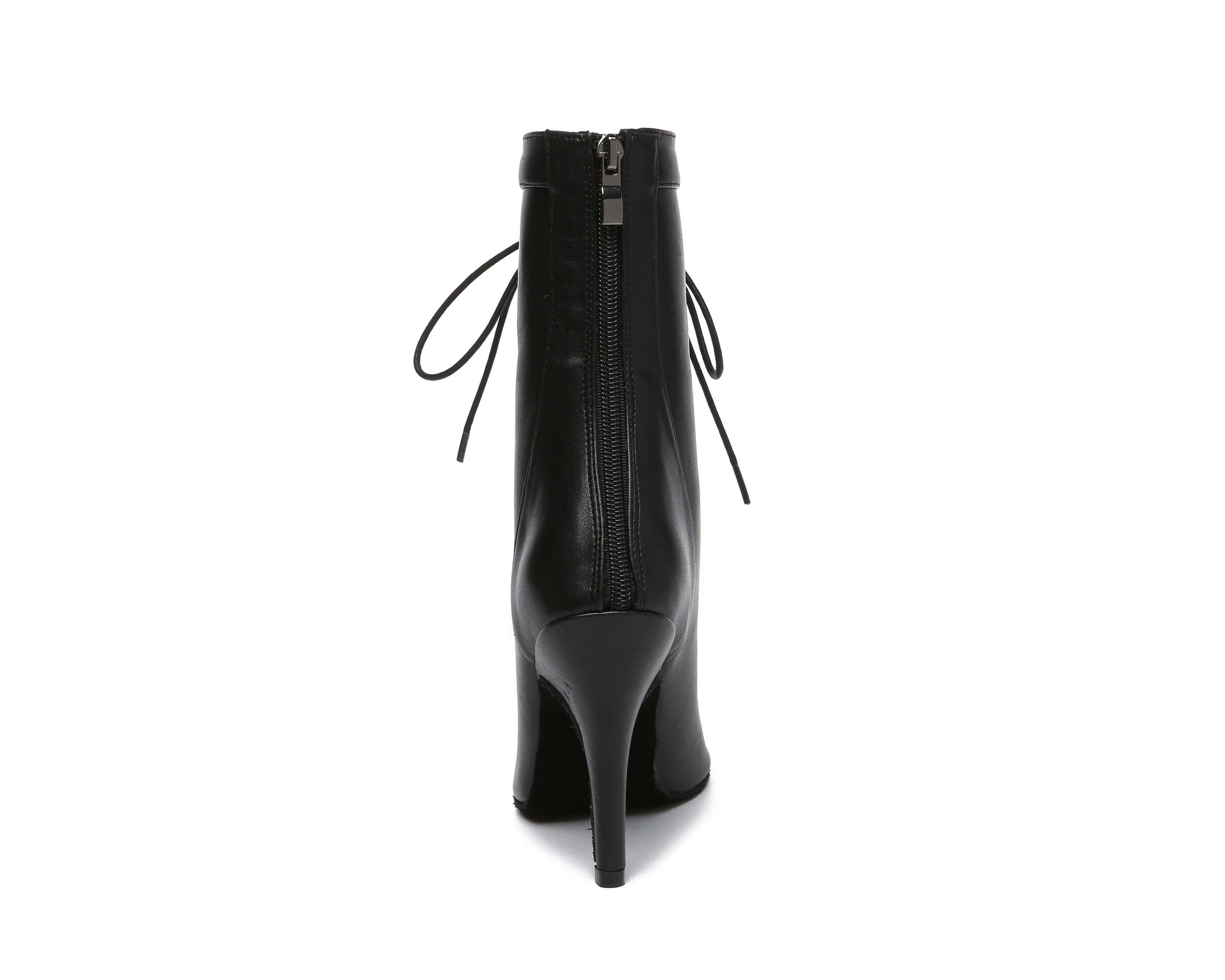 Black Stiletto Open-toe Dance Boots