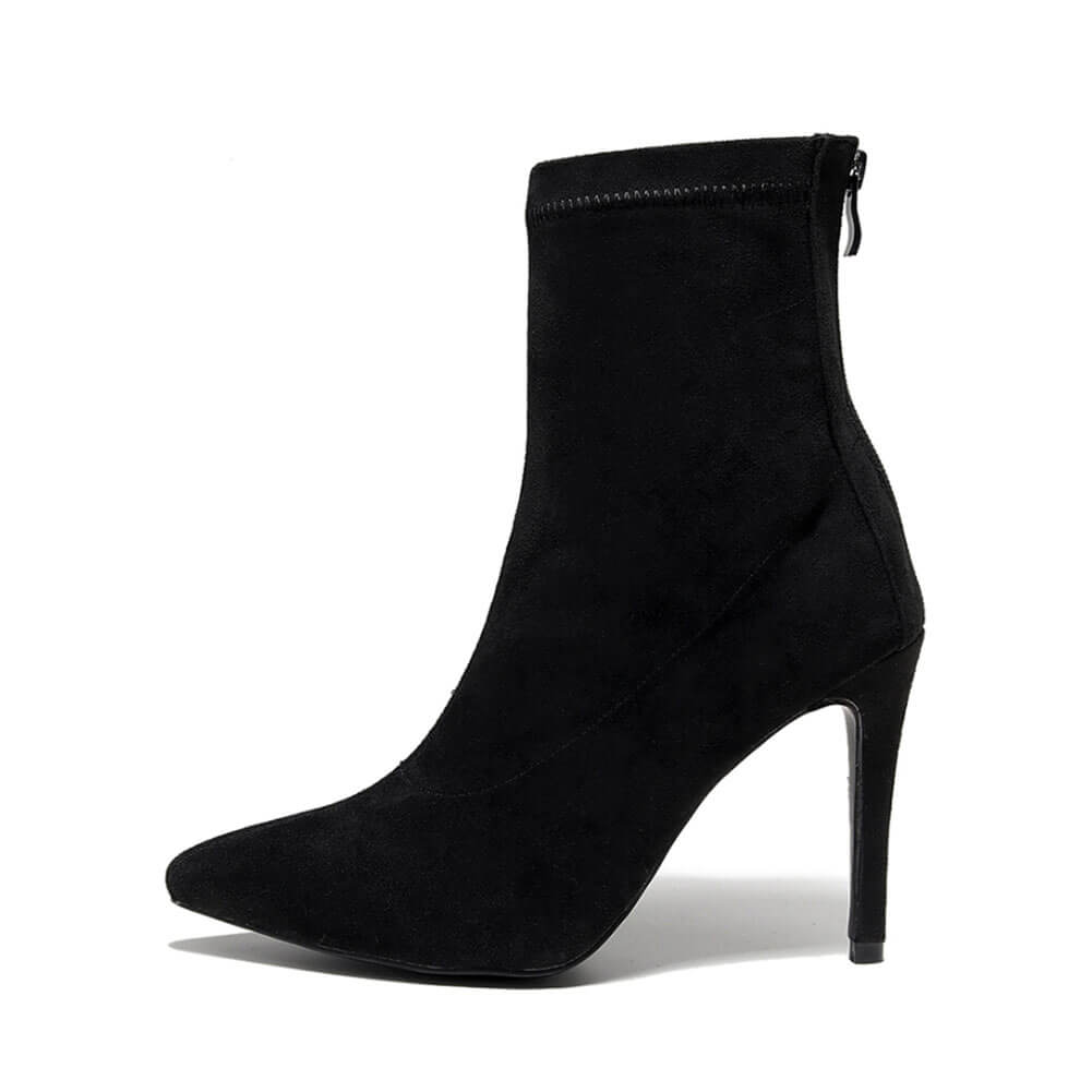 Stivali da ballo neri con punta chiusa e tacco alto da donna