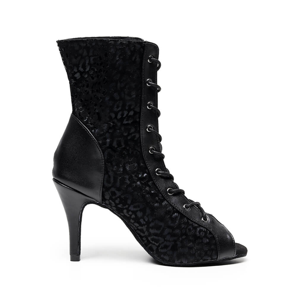 Stivali da ballo stringati neri da donna