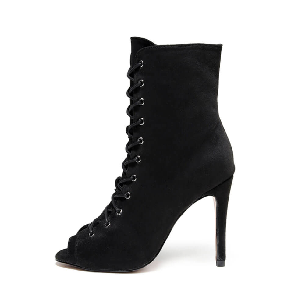 Stivali da ballo stringati neri da donna