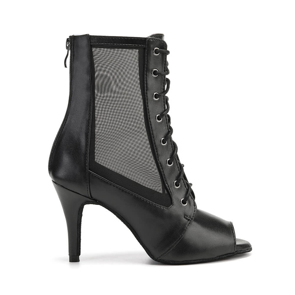 Bottes de danse noires à lacets pour femmes