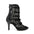 Women's Black Patent Leather Buckle Mesh Dance Booties