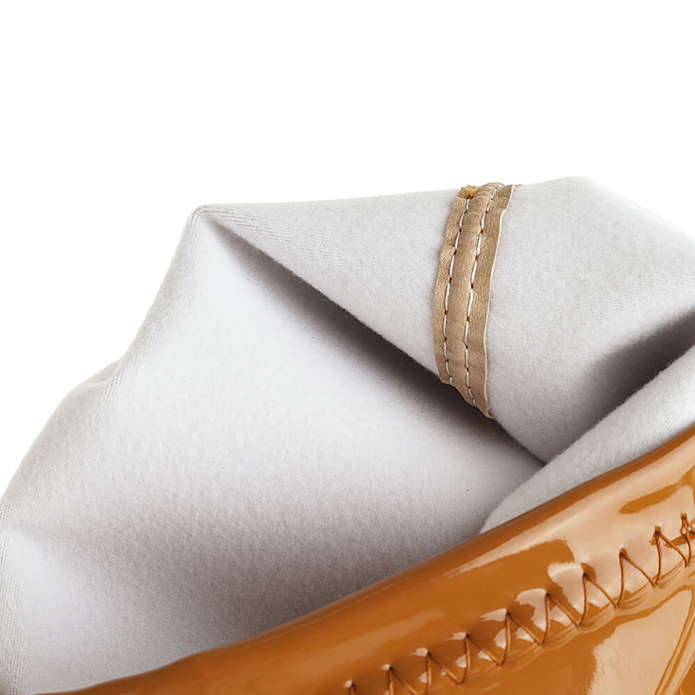 Stivali da ballo con punta aperta in vernice marrone da donna