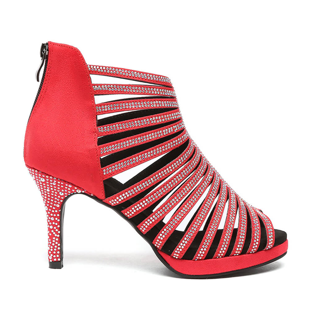 Stivali da ballo con strass vuoti alla moda da donna