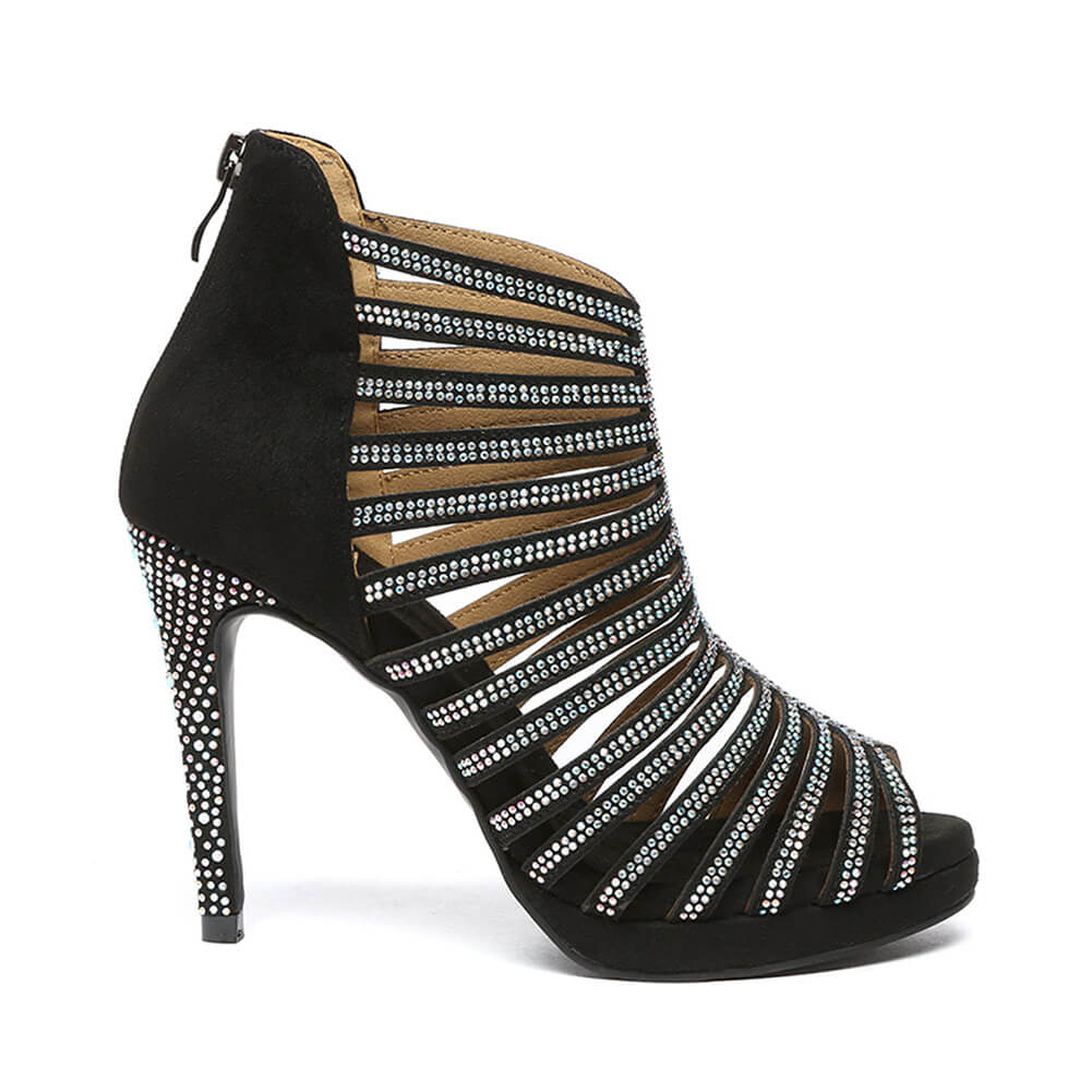 Stivali da ballo con strass vuoti alla moda da donna