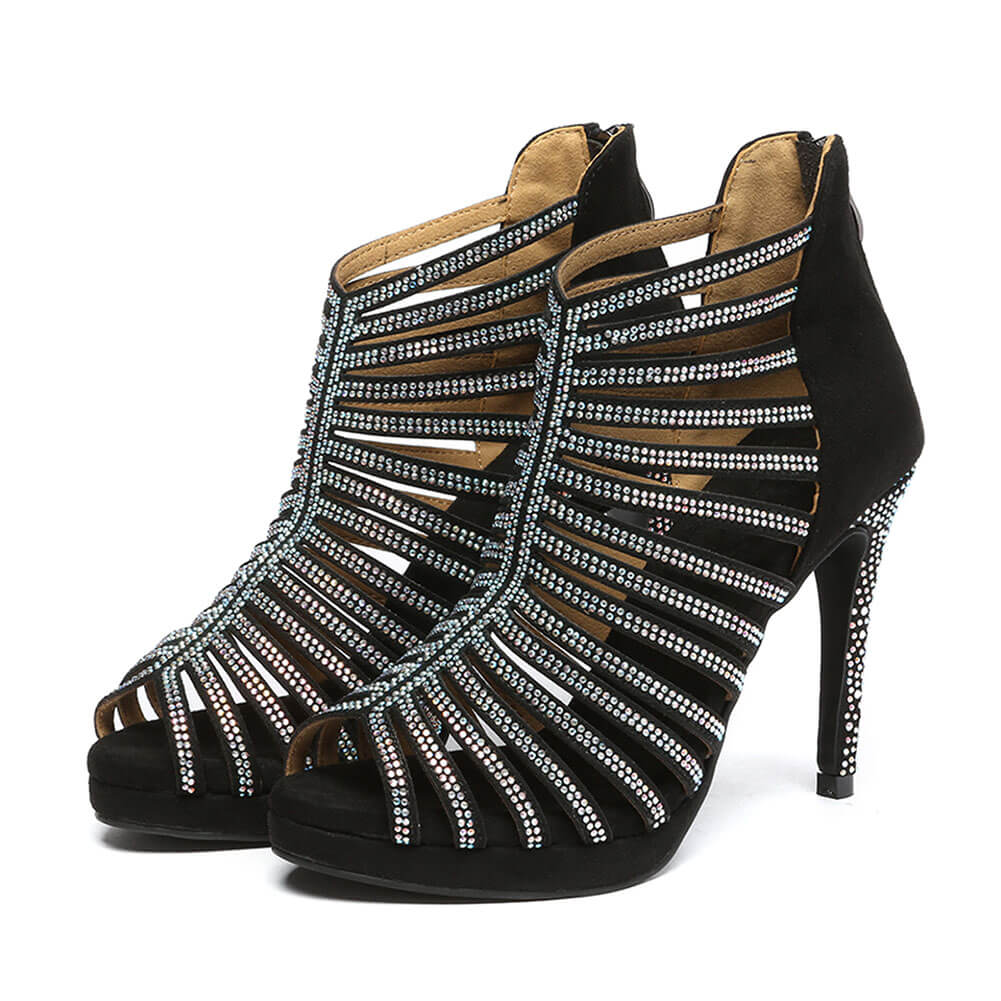 Stivali da ballo con strass vuoti alla moda da donna