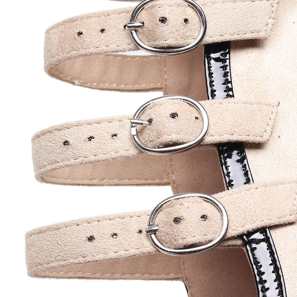 Stivali con tacco e lacci da danza jazz da donna