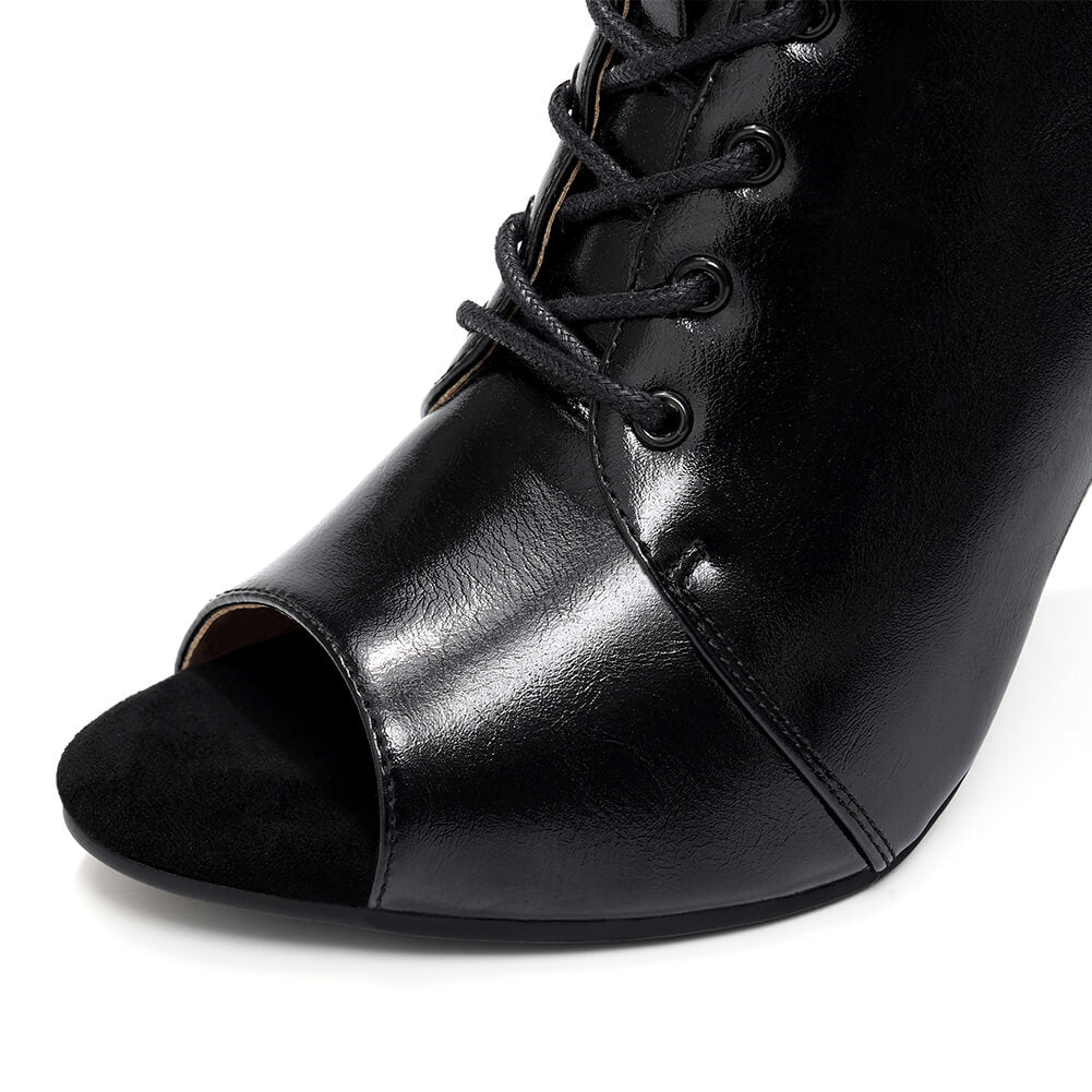 Bottes de danse à lacets en cuir pour femmes