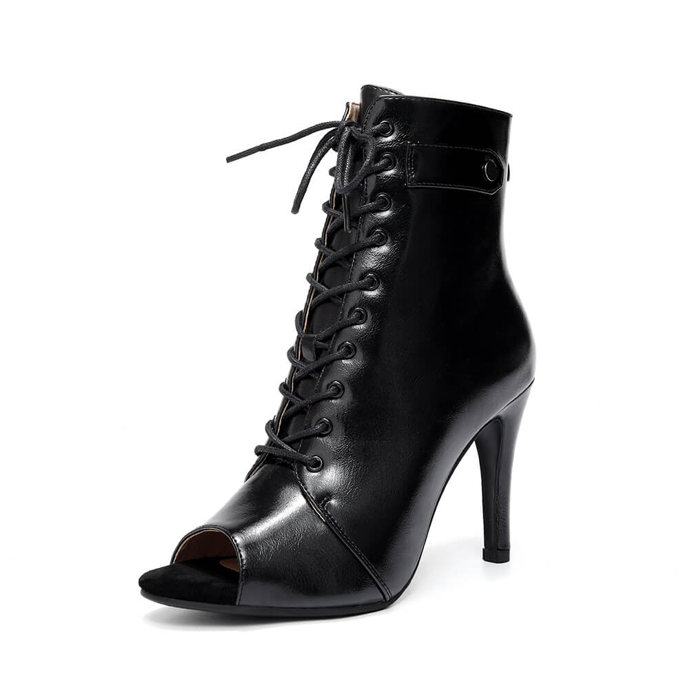 Bottes de danse à lacets en cuir pour femmes
