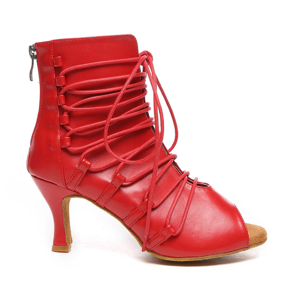 Bottes de danse à lacets en cuir pour femmes