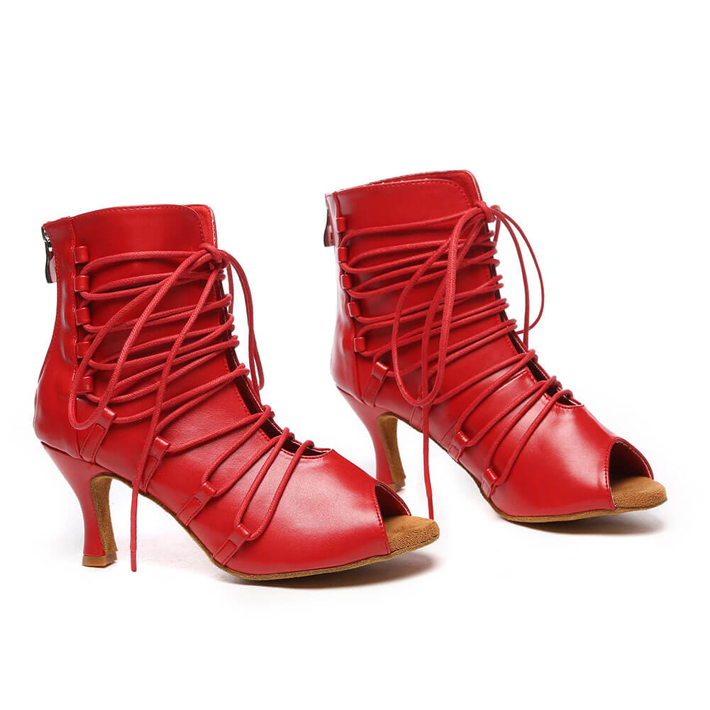 Bottes de danse à lacets en cuir pour femmes