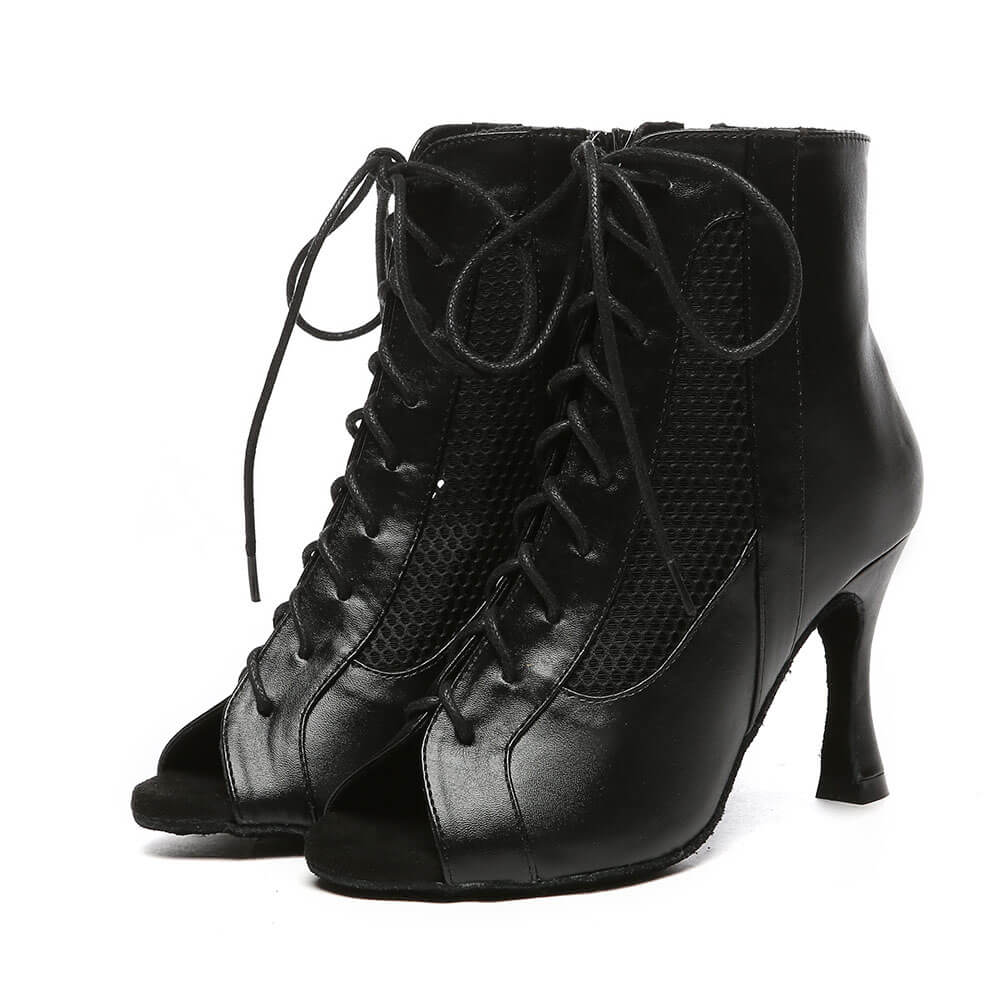 Stivali da ballo stringati in rete da donna