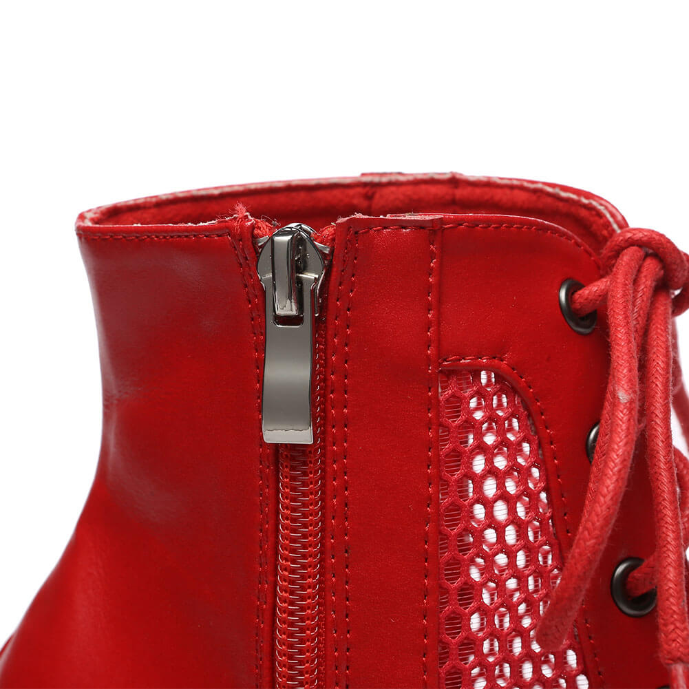 Stivali da ballo stringati in rete da donna