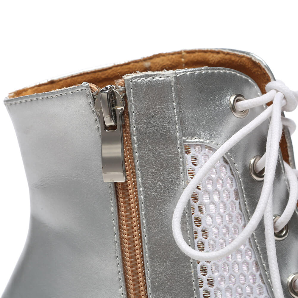 Stivali da ballo stringati in rete da donna