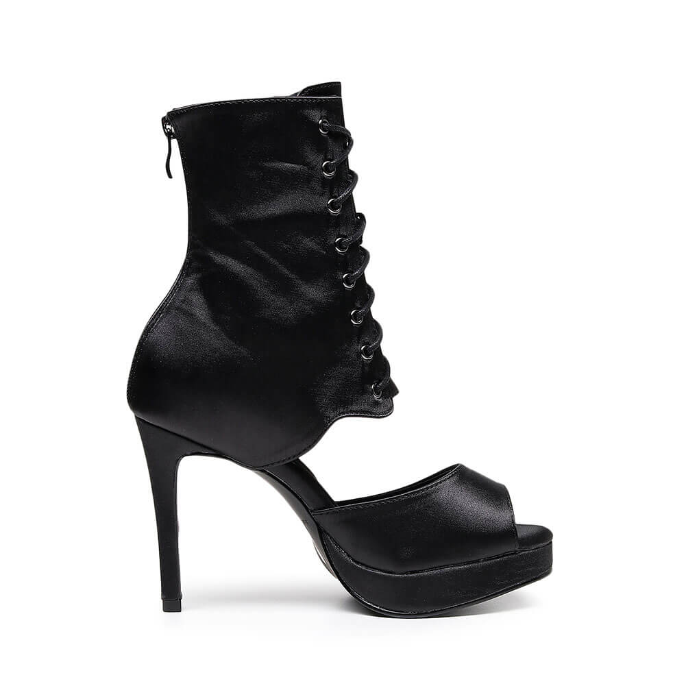 Stivali da ballo latino-americano con punta aperta da donna