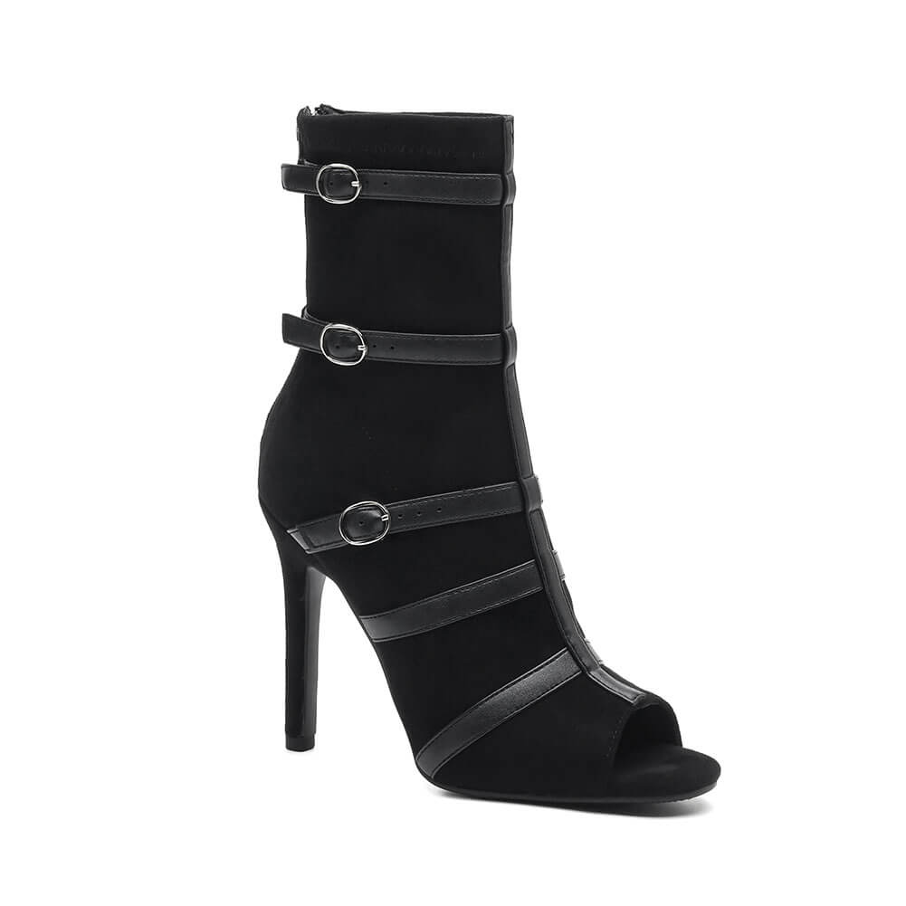 Scarpe da ballo latino da donna con punta aperta e per le feste