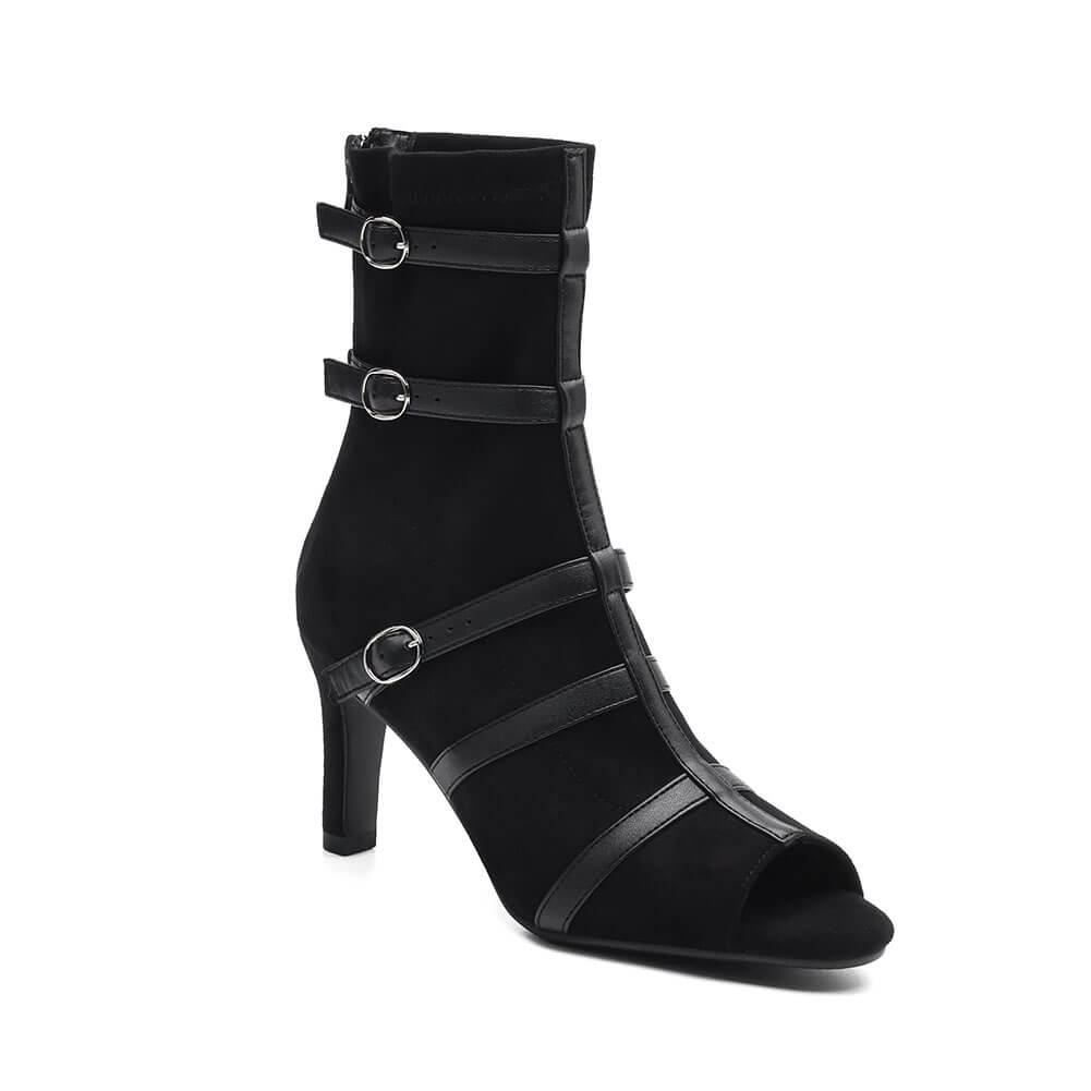 Scarpe da ballo latino da donna con punta aperta e per le feste