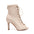 Beige Open Toe Suede Lace Up Dance Boots