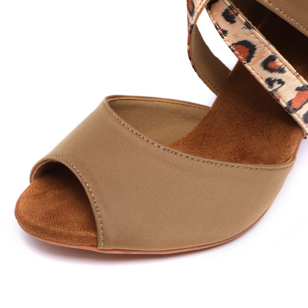 Stivaletti con tacco alto e punta aperta da donna